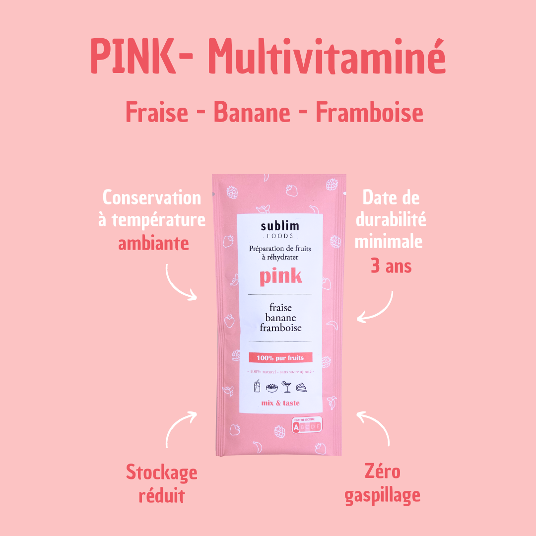 PINK multivitaminé - fraise, banane, framboise