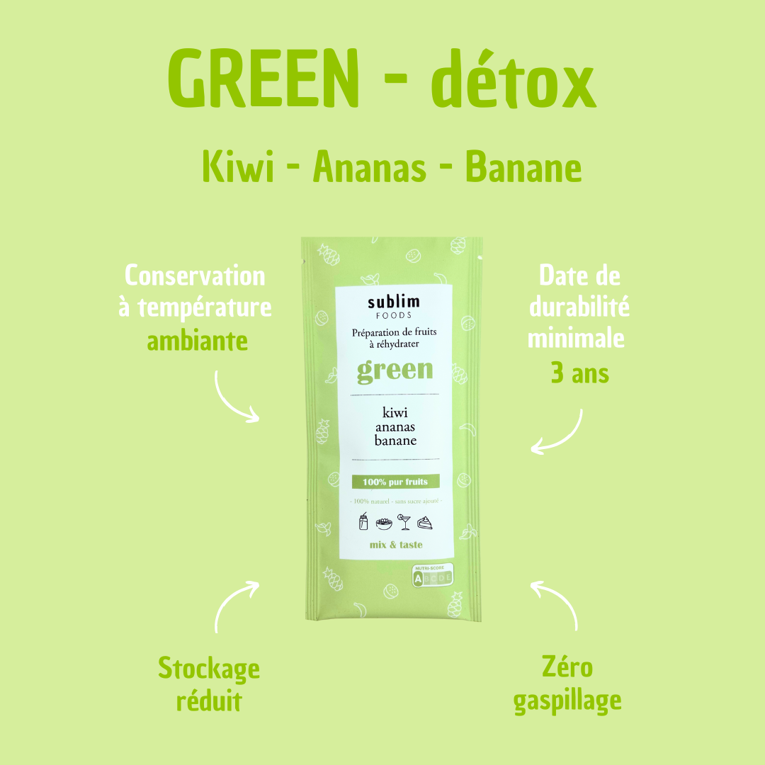 GREEN détox - kiwi, ananas, banane, épinard