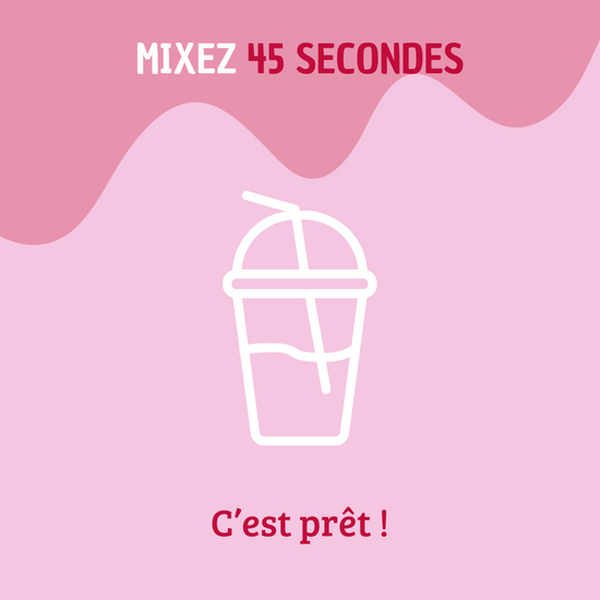 Mixez la préparation pendant 45 secondes pour obtenir un smoothie de fruits onctueux et parfaitement mélangé.