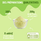 Des préparations qualitatives, 100% naturelles, 200grammes de fruits, 0 additif, nutriscor A. Photo de la préparation de fruits lyophilisés