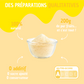 Des préparations qualitatives, 100% naturelles, 200 grammes de fruits, 0 additif, nutriscore A. Photo de la préparation de fruits lyophilisés