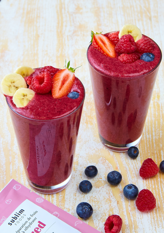 RED antioxydant - fraise, myrtille, cassis, banane, framboise