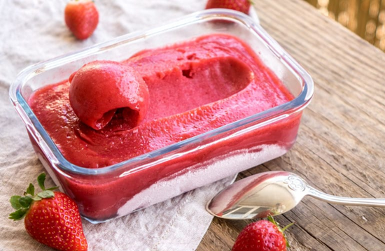 Recette facile sorbet à la fraise avec des fruits lyophilisés