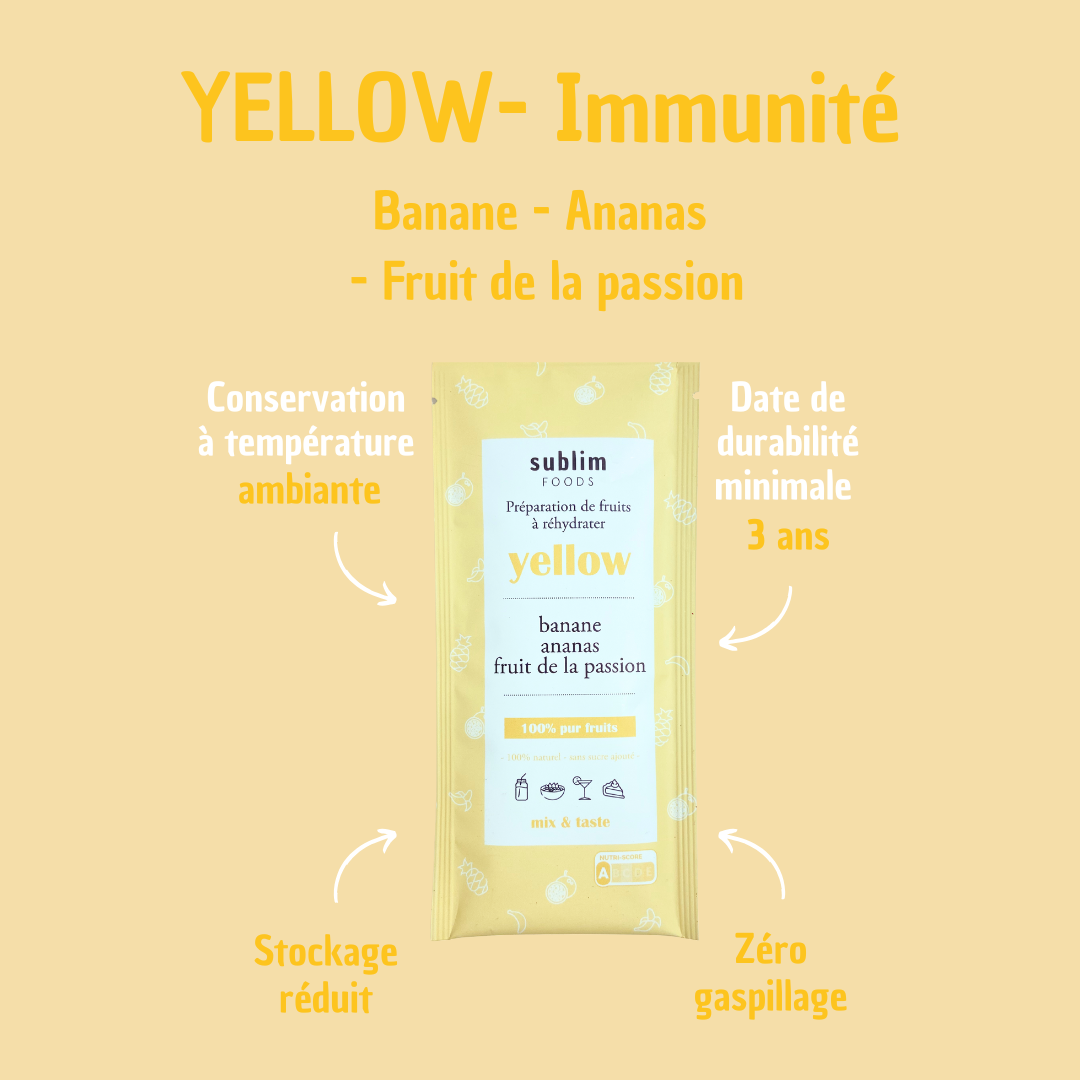YELLOW immunité - banane, mangue, fruit de la passion