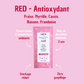 RED antioxydant - fraise, myrtille, cassis, banane, framboise
