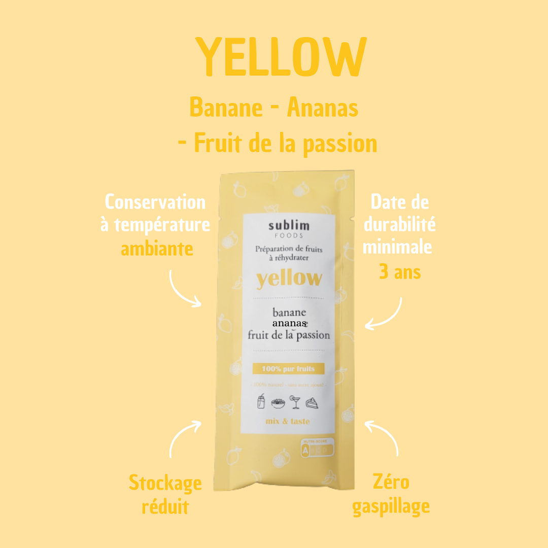 YELLOW - banane, mangue, fruit de la passion