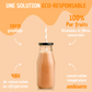 Une solution éco responsable, 0 gaspillage, vitamines et fibres conservées, 48h de conservation au réfrigérateur, conservation à température ambiante. Bouteille remplie de smoothie